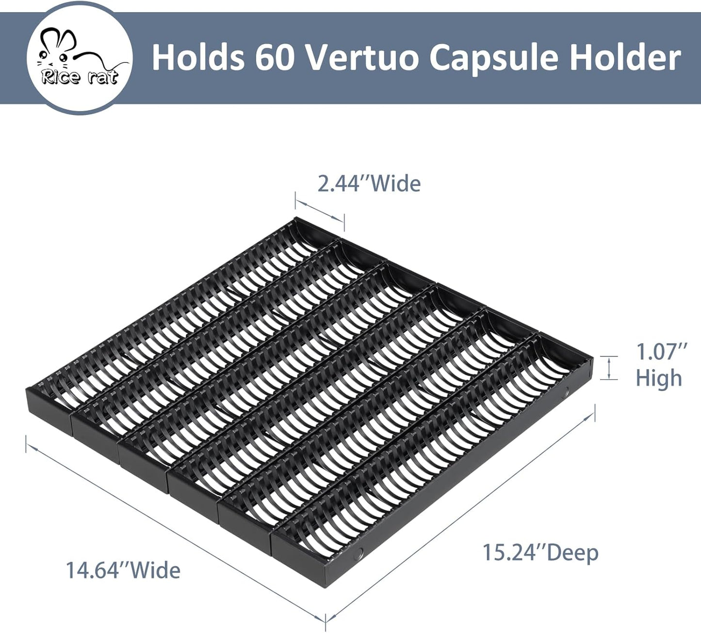 Coffee Pod Holder Drawer Organizer Insert for Counter,Nespresso Pod Holder DIY Magnetic Connect Black Metal(6 Packs)