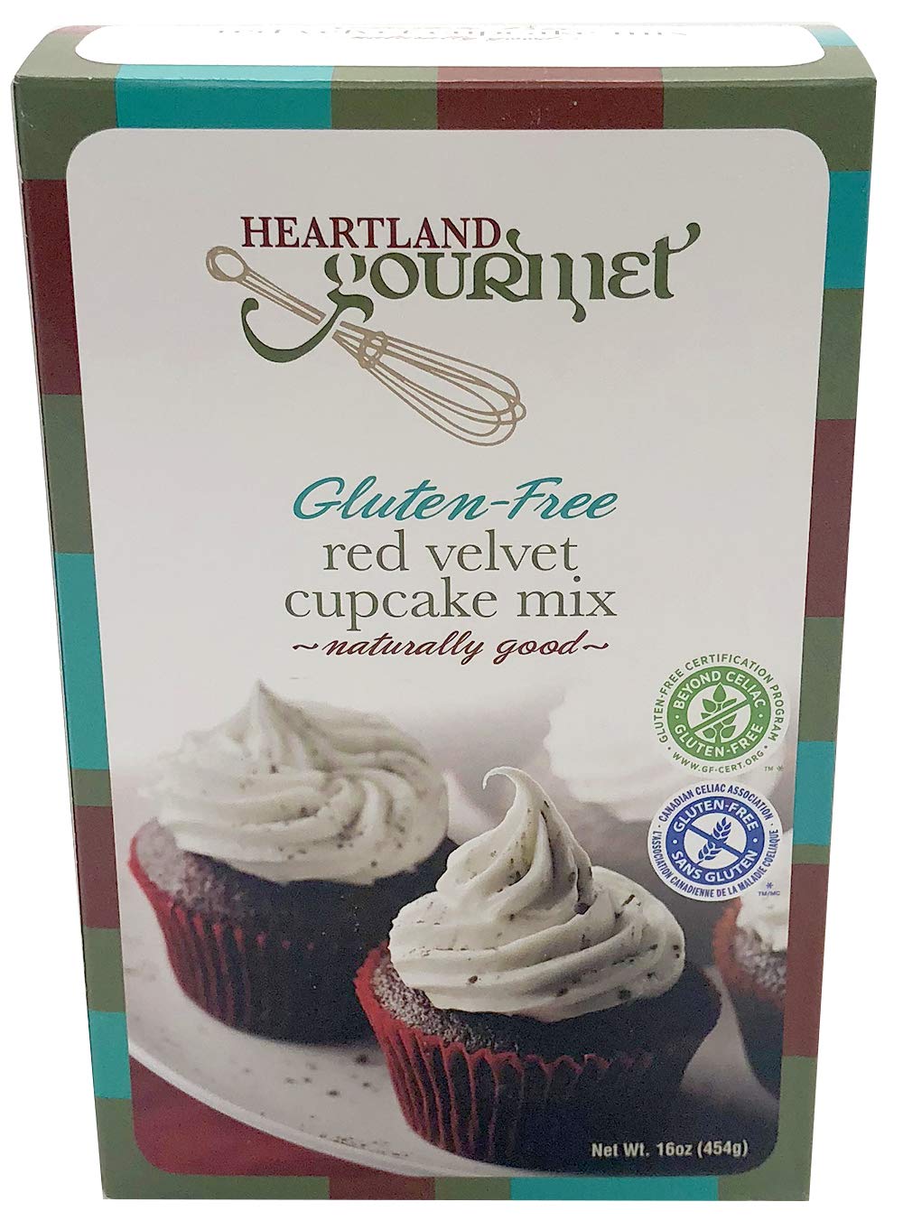 Heartland Gourmet Gluten Free Red Velvet Cupcake Mix - Rich and Decadent - Certified Gluten Free Ingredients - All Purpose - Safe for Celiac Diet - 2022 - Pack of 1