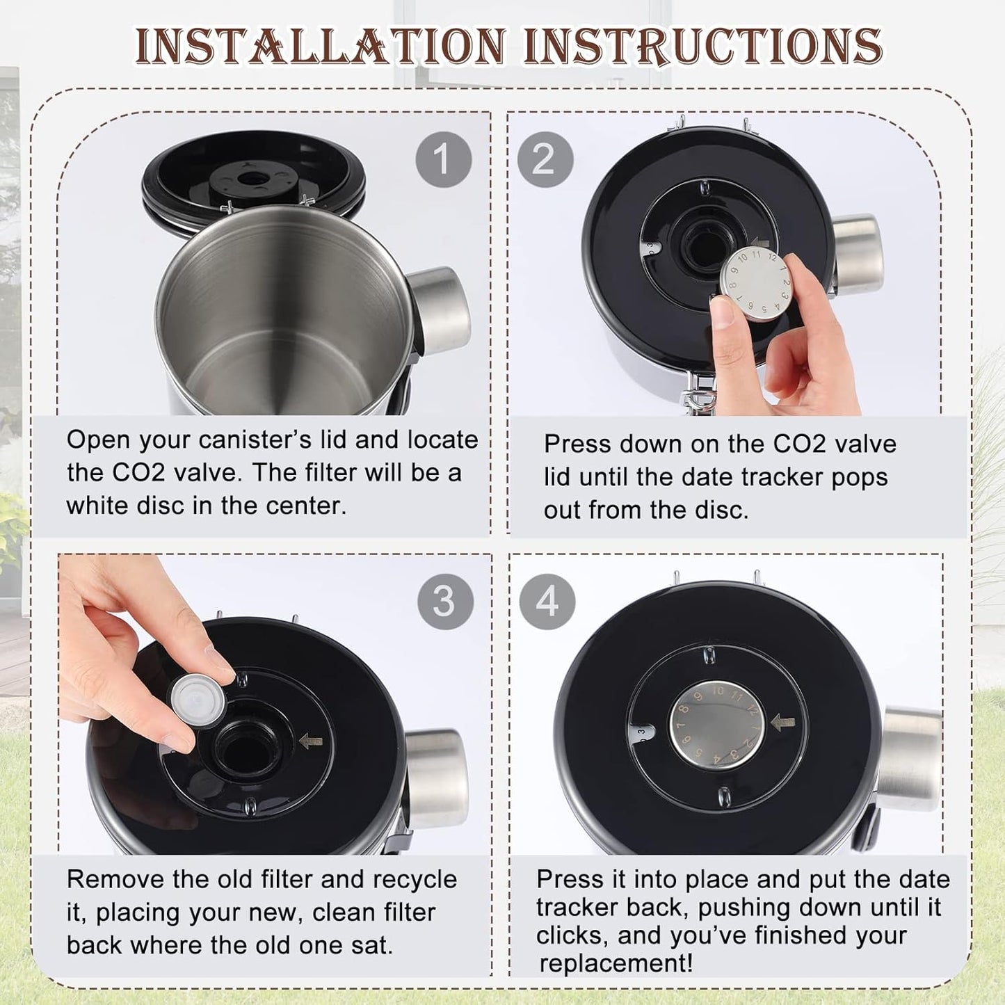 Tondiamo 22 Pcs Co2 Valve Filter Set Replacement for Coffee Canisters Airtight with 2 Rubber Rings, Degassing One Way Breather for Bean Container, Bag, Food Bags