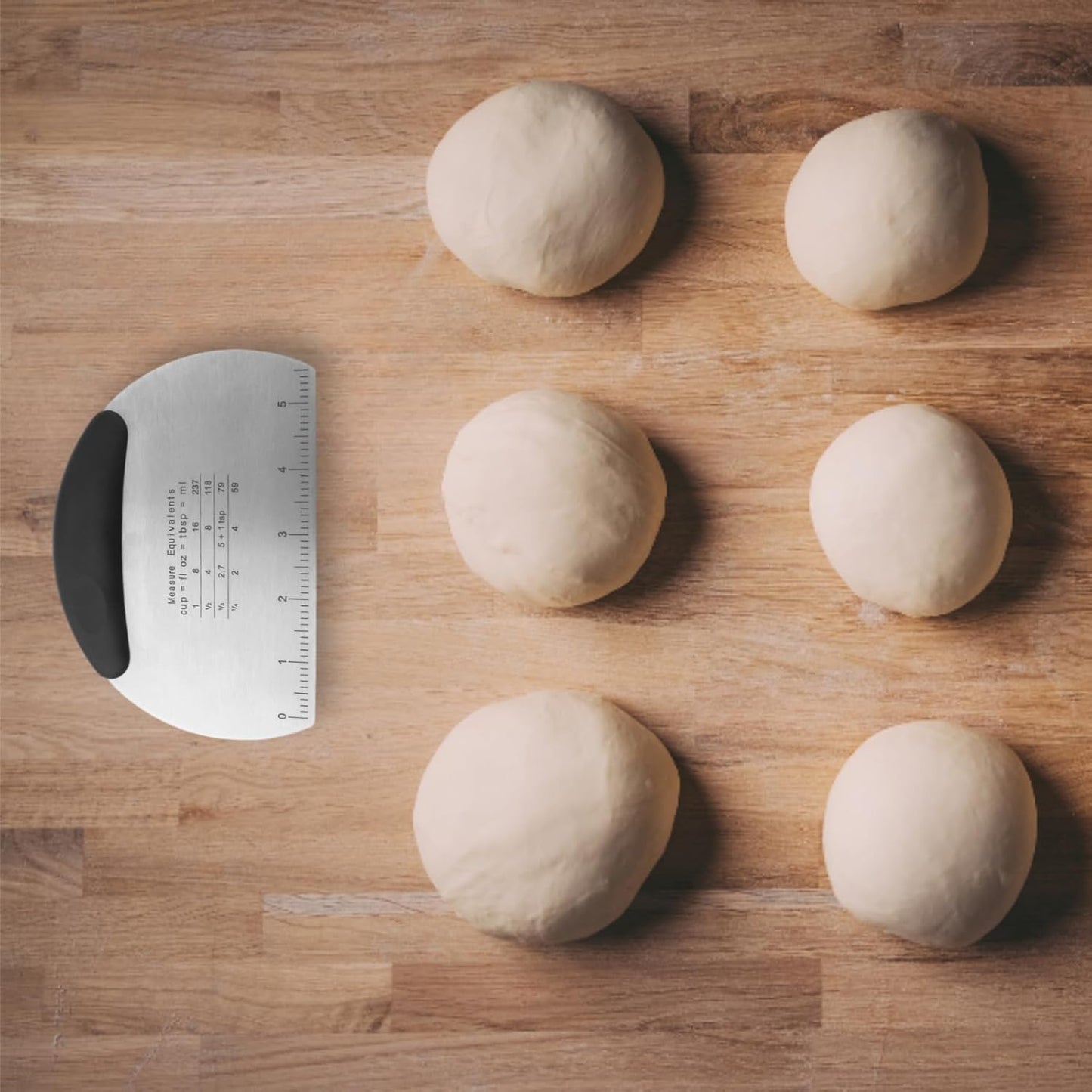 Professional Stainless Steel Dough Cutter and Scraper Combo - 2-in-1 Baking Tool for Bread, Pizza & Pastry | Multi-Use Bench Scraper with Kitchen Utensils Grip (Heavy Duty Dough Tool)