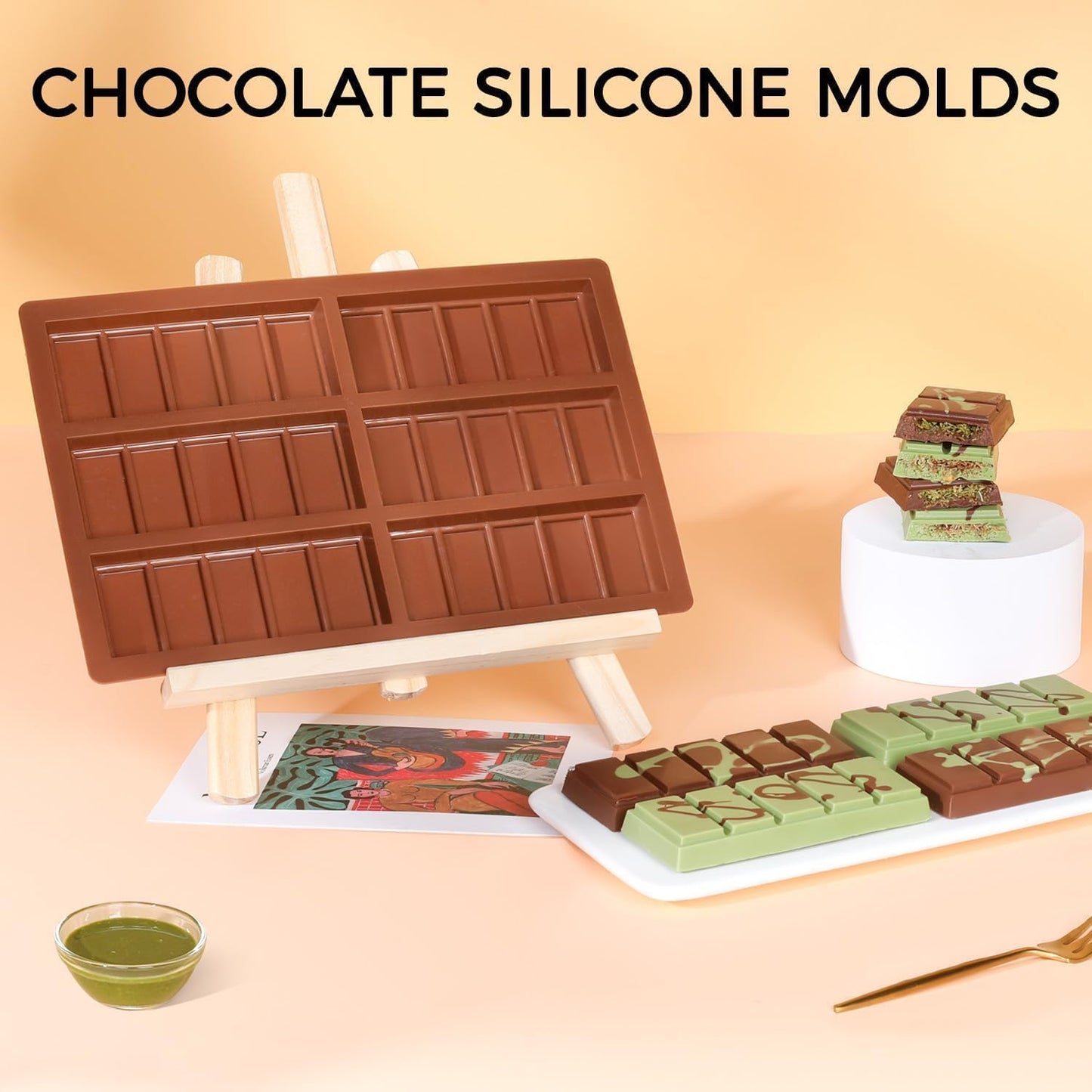 Chocolate Molds - Non-Stick Chocolate Bar Mold, Break Apart Chocolate Mold Food Grade Deep Mold For Tabs Chocolate Milk Snacks
