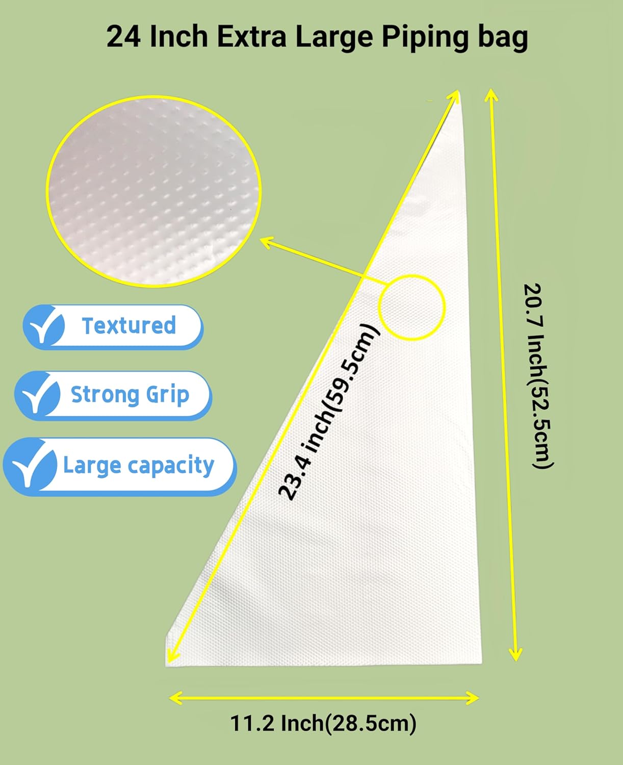 Extra Large Piping Bags 24 Inch - 100Pack Disposable Pastry Bags - Thick Anti-Burst Pastry Icing Frosting Piping Bags For Decorating Cupcakes Cakes Cookies (Extra Large 24 Inch-100 Pack)