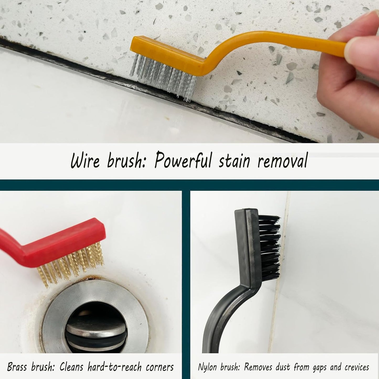 12PCS Brush Cleaning Set,3 Gap Brushes + 6 Metal Crevice Brushes +3 Scrapers–Cleaning Tools for Kitchen, Bathroom, Grill, Sink, Tile Gaps, Corner, Grout, Cup, Teapot, Bottle, Blender (Colorful)