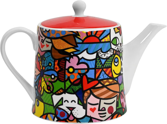 Britto Romero Bone China Coffee & Tea Pot, 28.7 oz, Nature in Harmony