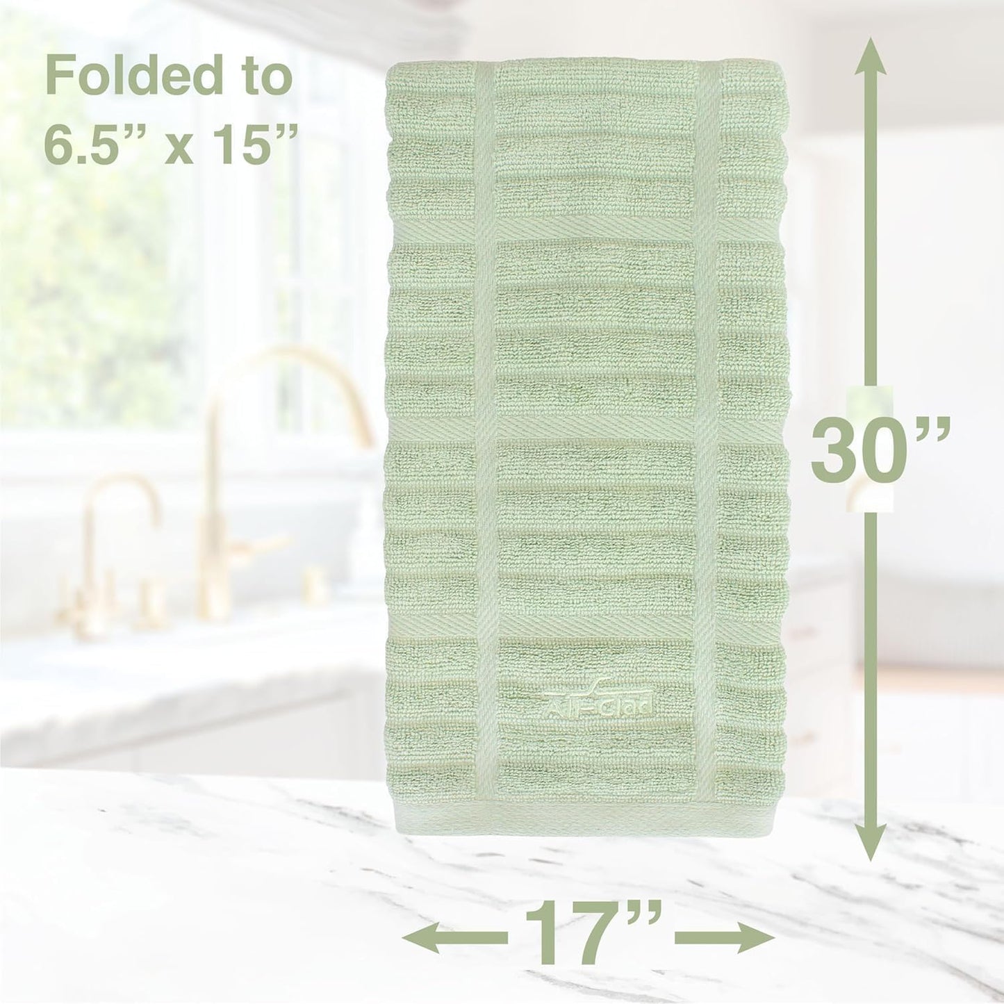 All-Clad Solid Kitchen Towel: Highly Absorbent - 100% Cotton, 17"x30" Towel for Cleaning & Drying Dishes, Glassware, or Countertops, 1-Pack, Fennel