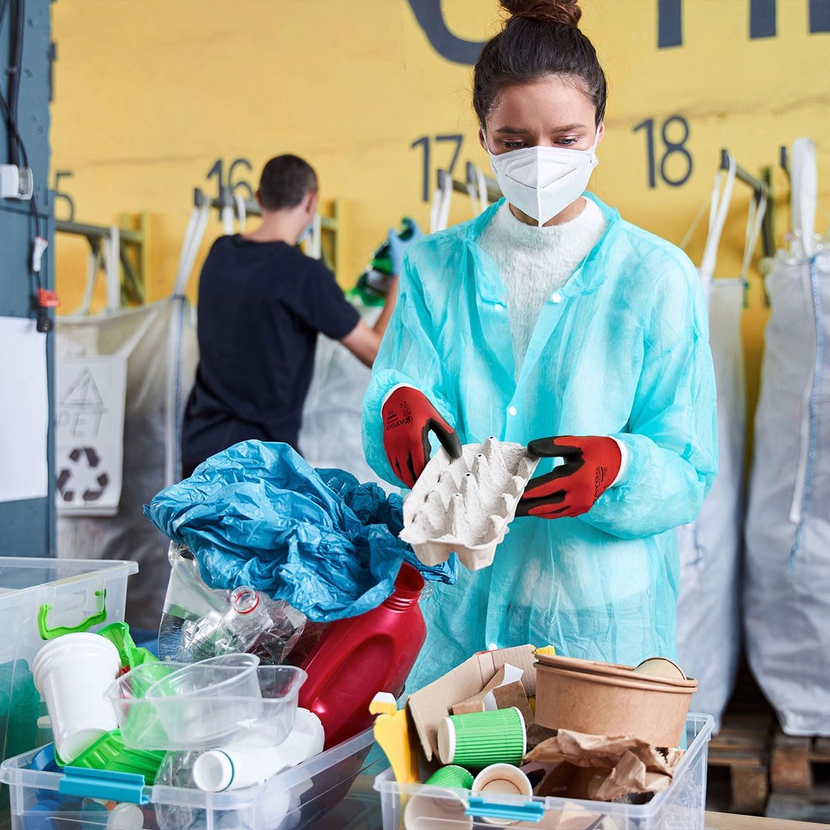 KAYGO Safety Work Gloves PU Coated-60 Pairs Seamless Knit Glove with Polyurethane Coated Smooth Grip on Palm & Fingers, for Men and Women, Ideal for General Duty Work, KG11PR (S,Red)