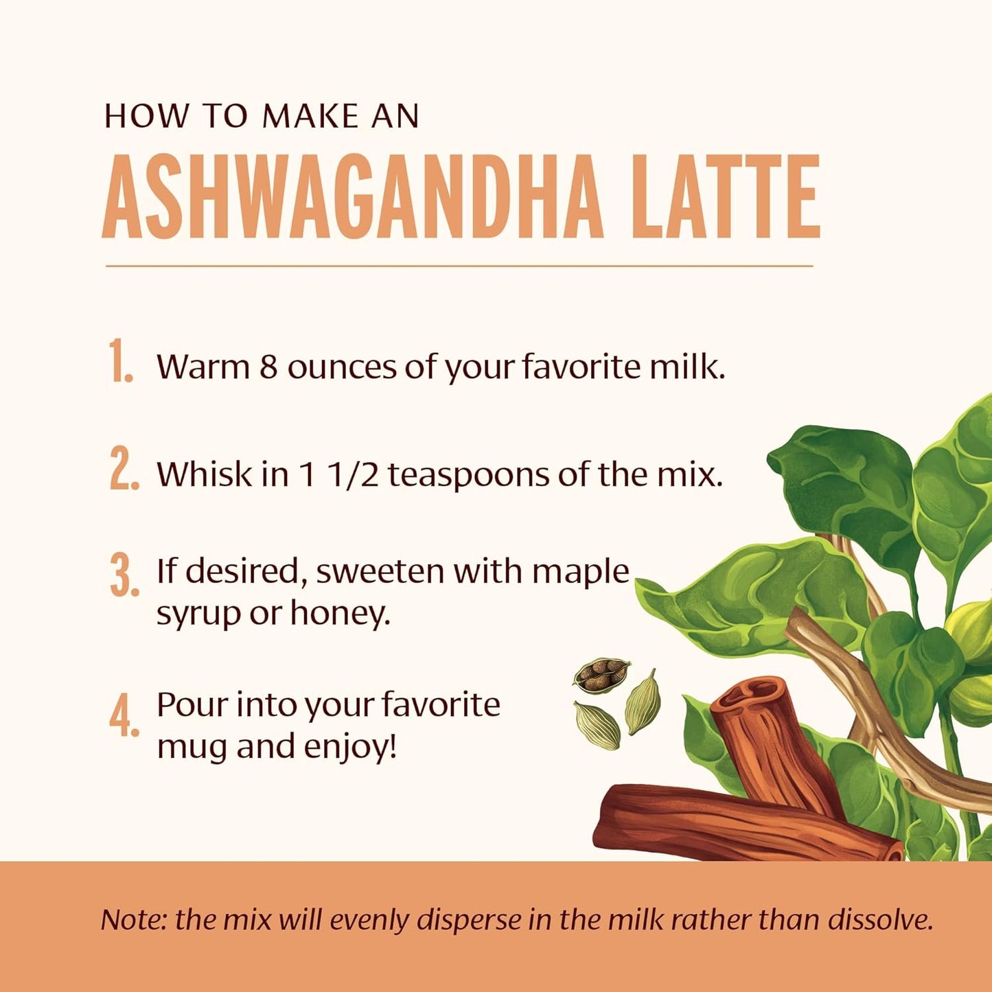 Banyan Botanicals Ashwagandha Latte – Caffeine-Free Organic Herbal Latte Mix – Instant Herbal Adaptogen Drink for Energy, Relaxation, and Nourishment* – 4.2 oz – Non-GMO Sustainably Sourced Vegan