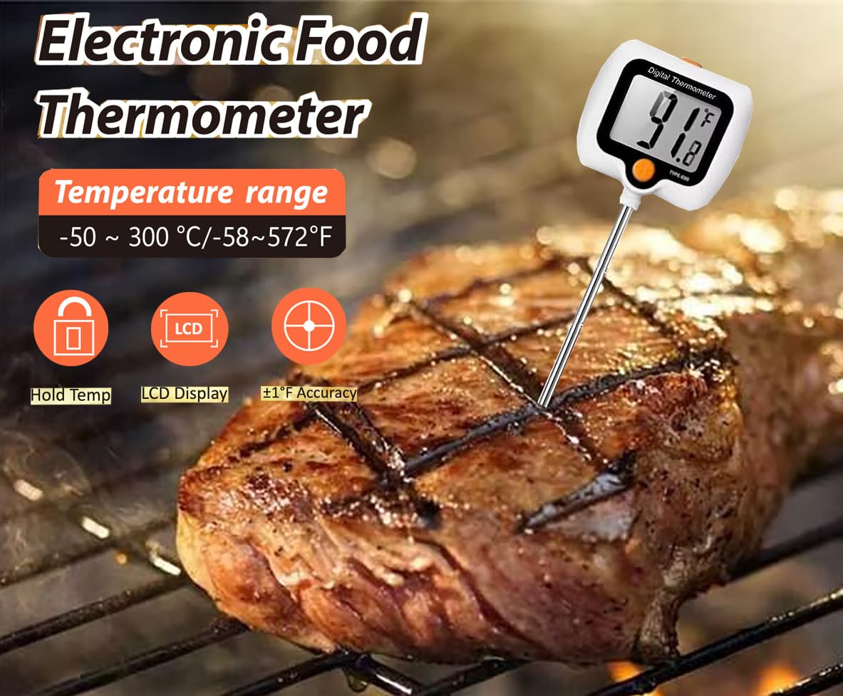 Candy Thermometer for Candy Making with Pot Clip,Best Instant Read Thermometer Digital for Cooking, Baking, Candy and Cheese Making – 10 Inch Probe, Large Rotating LCD Display, Essential Baking Tool