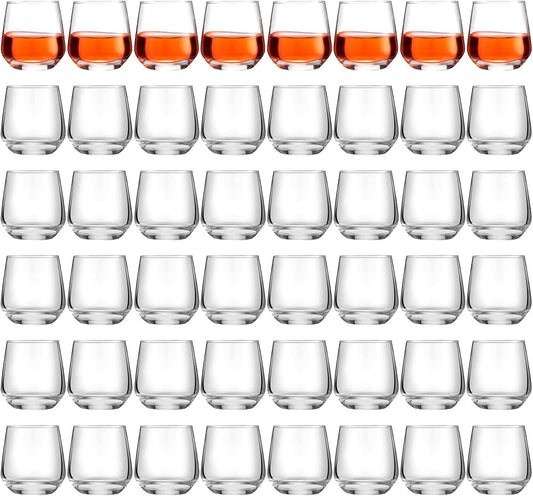 Zopeal 48 Pack Shot Glasses 3.25 oz Tequila Whiskey Tasting Glass Cups Small Liquor and Spirit Bar Shooter for Drinking Tasting Espresso Beer Juice