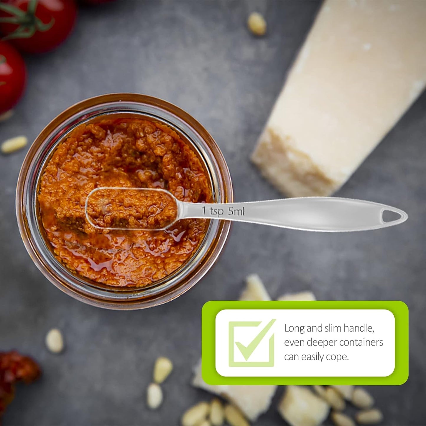 1PCS 3/4Teaspoon (3.75ml) Single Measuring Spoon, Individual Stainless Steel Long Handle Measure Tablespoon Only