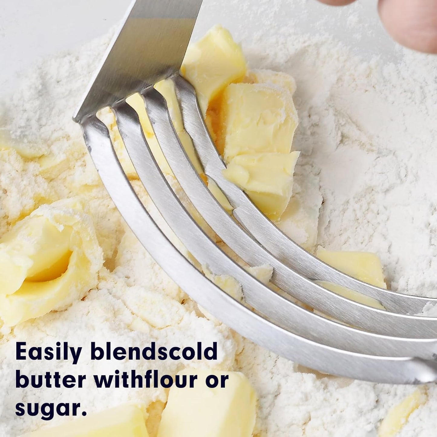 Dough Scraper and Dough Blender, Multi-Purpose Scraper Chopper Dough Tools, Heavy Duty Stainless Steel and Non-slip handle Pastry Cutter Set, Great for Pastry, Pizza, Dough and Cake