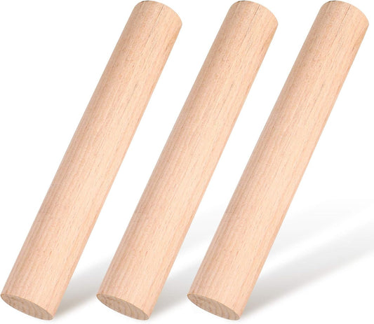 Small Wooden Rolling Pin, Dumpling Dough Roller Wooden Mini Rolling Pins Kitchen Utensil Tool for Fondant, Pasta, Bread, Pastry, Cookies, Pizza, Pie, Cylinder Style, 6.3 Inch (3 Pieces)