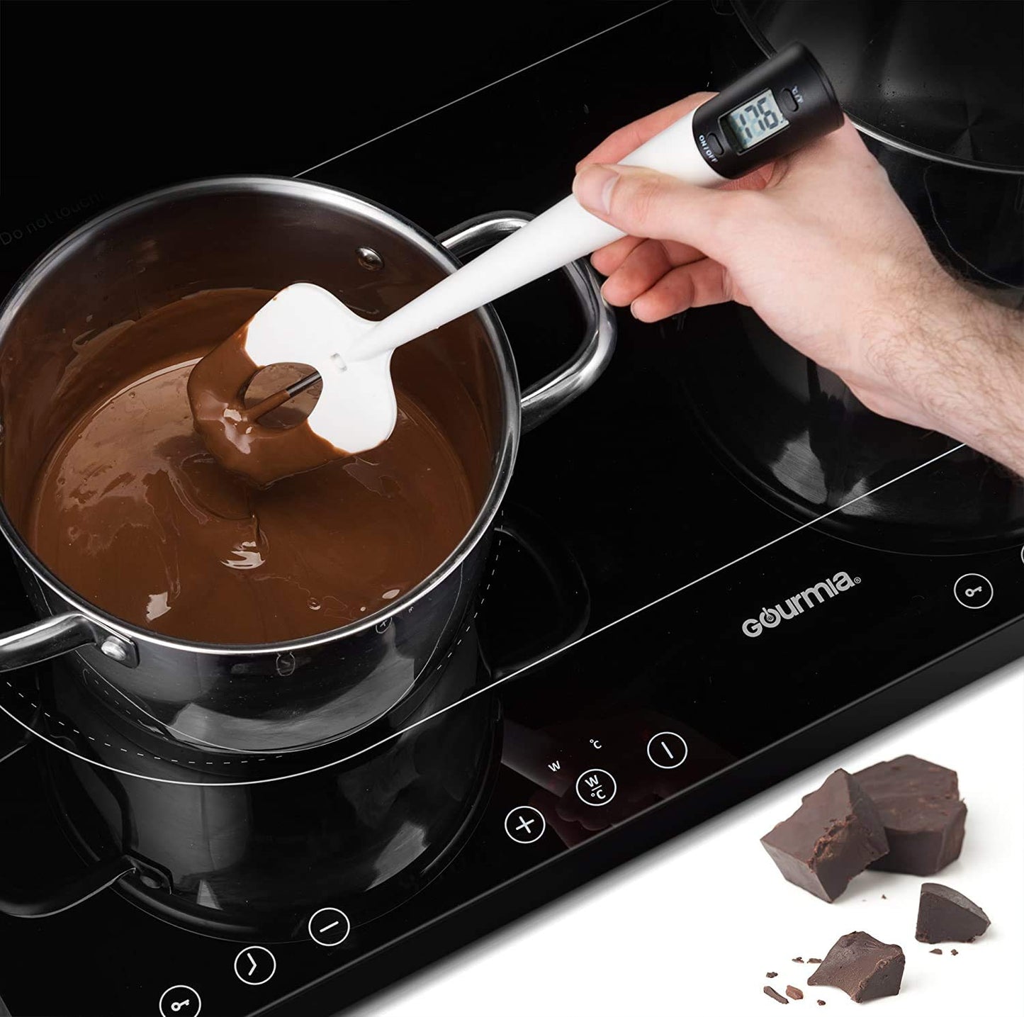 Lightbeam Digital Candy Thermometer, Instant Read Kitchen Cooking & Spatula Thermometer Temperature Reader & Stirrer in One BPA Free Food Grade Material