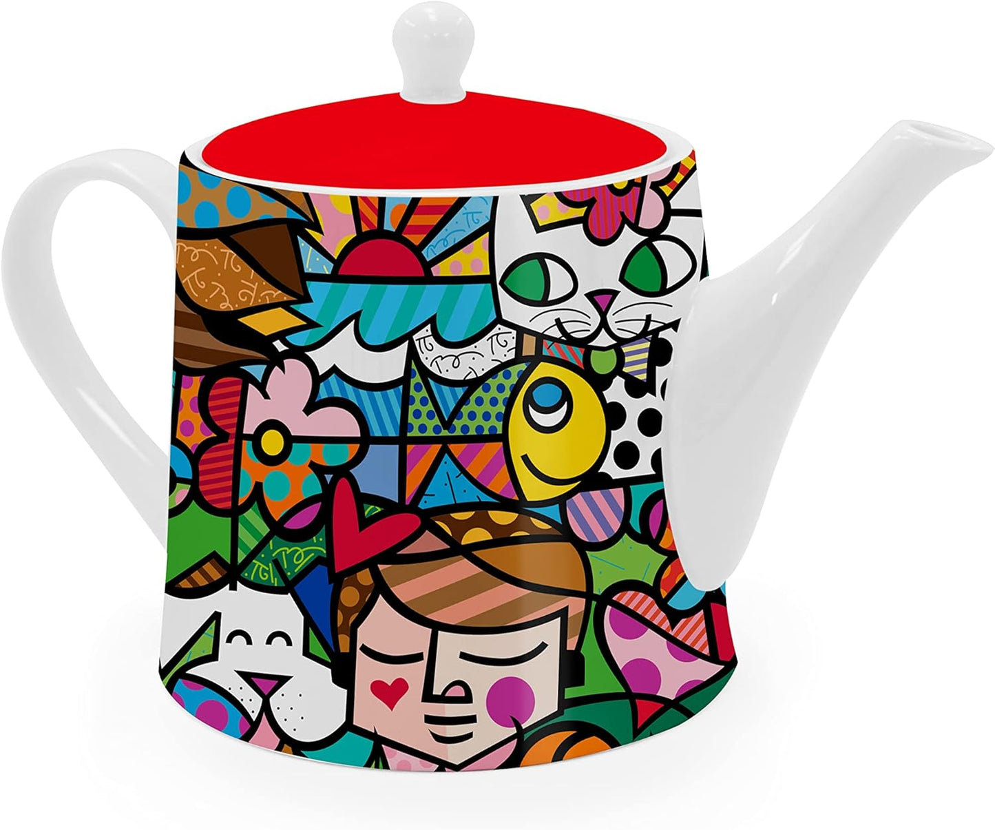Britto Romero Bone China Coffee & Tea Pot, 28.7 oz, Nature in Harmony