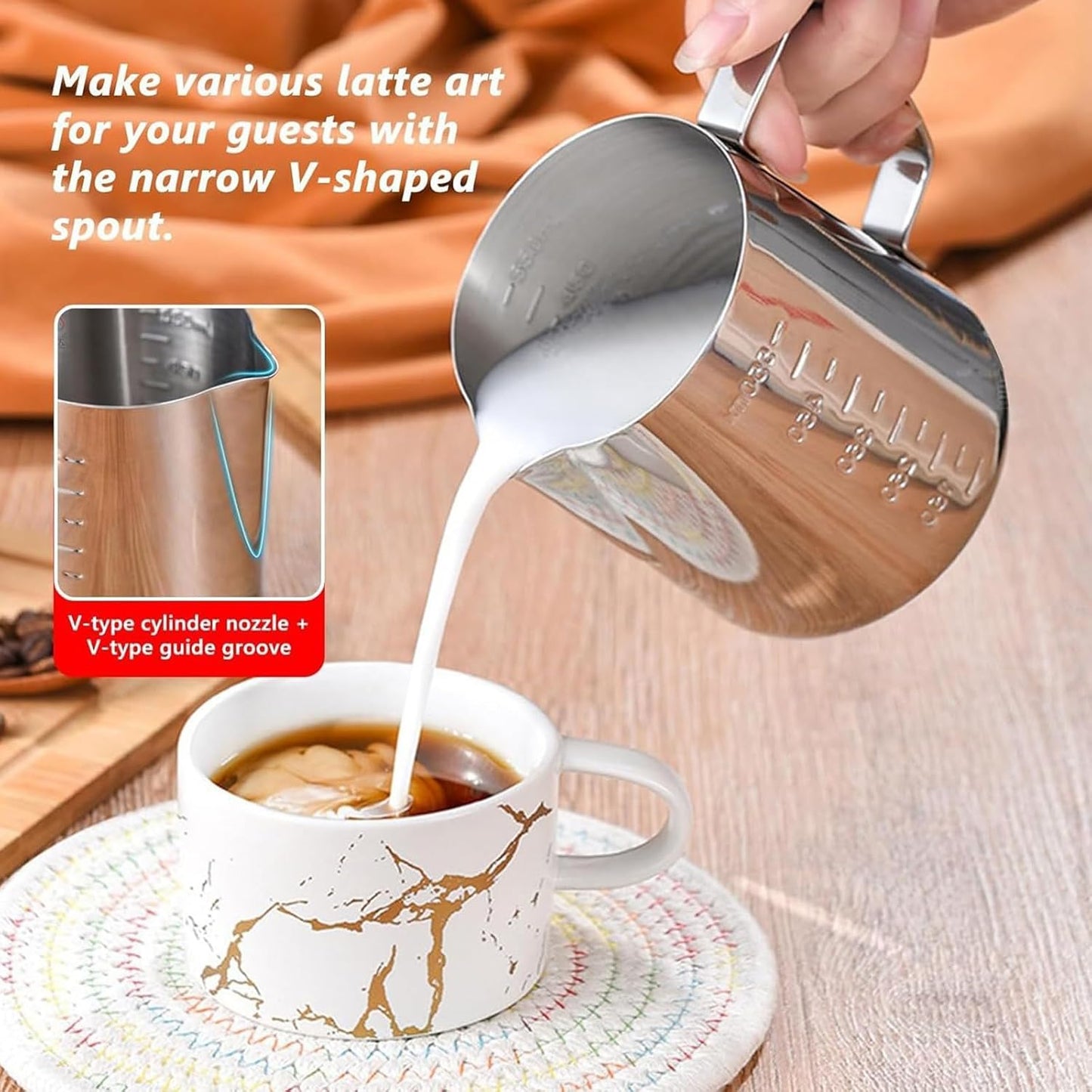 Coffee Tamper, 22 PCS Espresso Accessories Kit Including 51mm Coffee Tamper WDT Tool Tamper Mat Coffee Stirrer Latte Art Pen Milk Frothing Pitcher Coffee Stencils