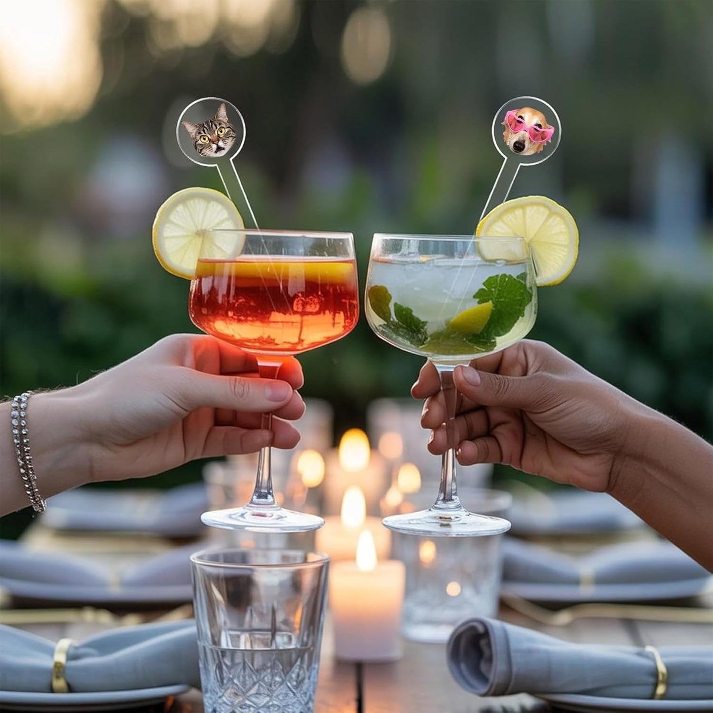 Custom Wedding Dog Stir Sticks, Personalized Pet Acrylic Cocktail Stirrers, Unique Wedding Drink Sticks, Reusable Acrylic Stirrers, Wedding Favors and Decorations Style 2