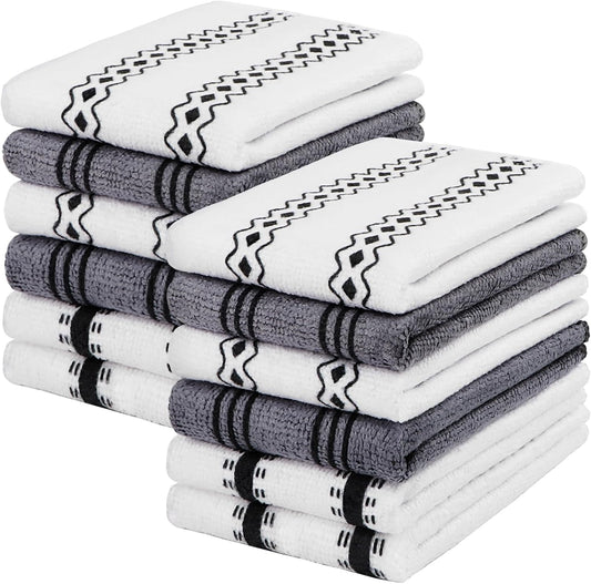 HOMEXCEL Microfiber Cleaning Cloth, Kitchen Towels 12 Pack, Lint Free, Scratch-Free, Highly Absorbent, Reusable Dish Towels for Kitchen and Household