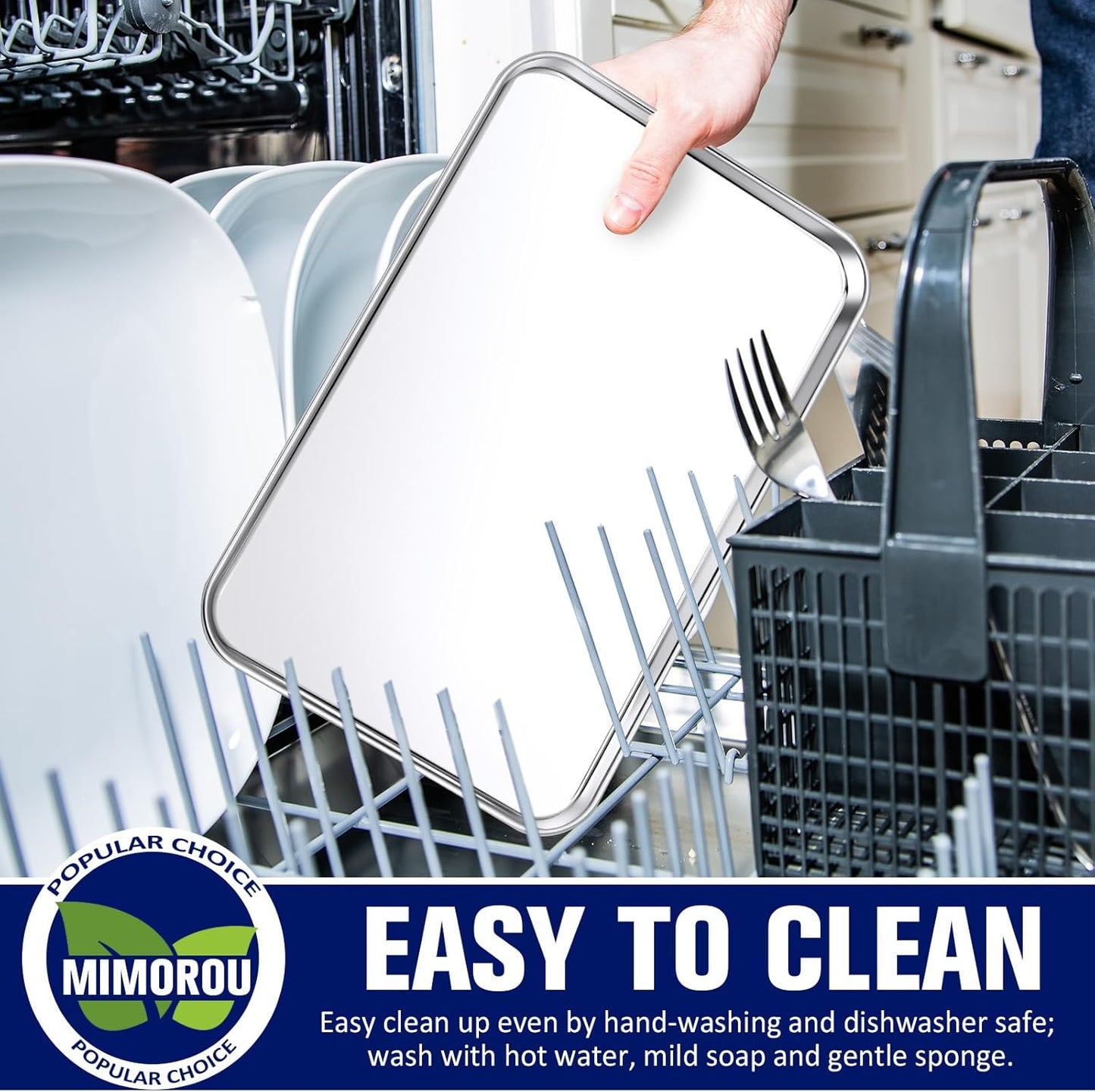 Mimorou 12 Pcs Baking Sheet Stainless Steel Cookie Sheet Small Metal Pans Professional Rectangle Oven Trays Kitchen Baking Cooking Oven and Toaster, Dishwasher Safe(8 x 5.9 Inches)