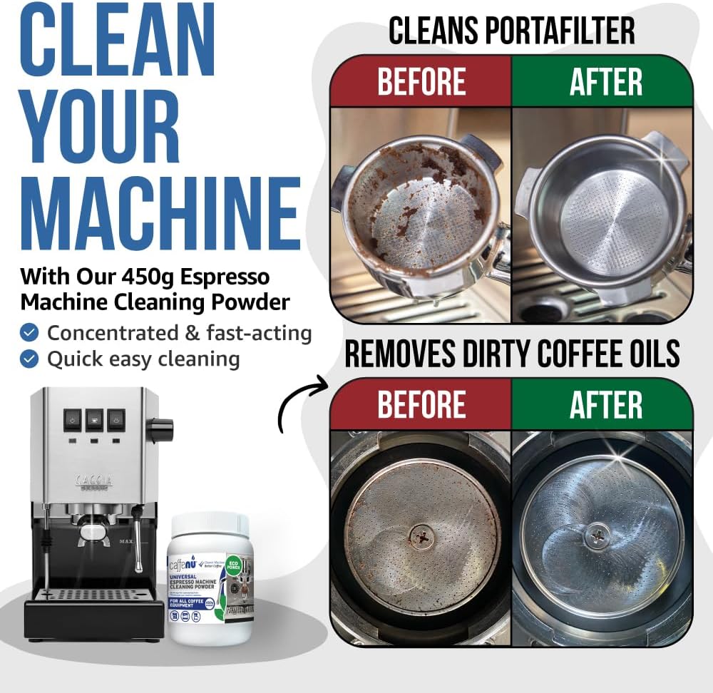 Coffee Machine Cleaner Powder 450G - Espresso Machine Cleaner for Group Head - Commercial Machine Cleaning Formula - Complete Your Barista Accessories Collection