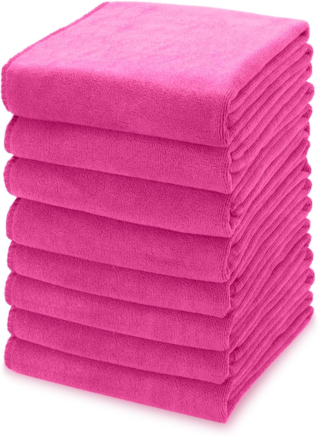 kimteny 13x28 Inches Kitchen Cloth Dish Towels, 400 GSM Premium Dishcloths, Super Absorbent Coral Velvet Microfiber Cleaning Cloths, Fast Drying Rags for Washing Dishes (8 Pack, Rose Red)