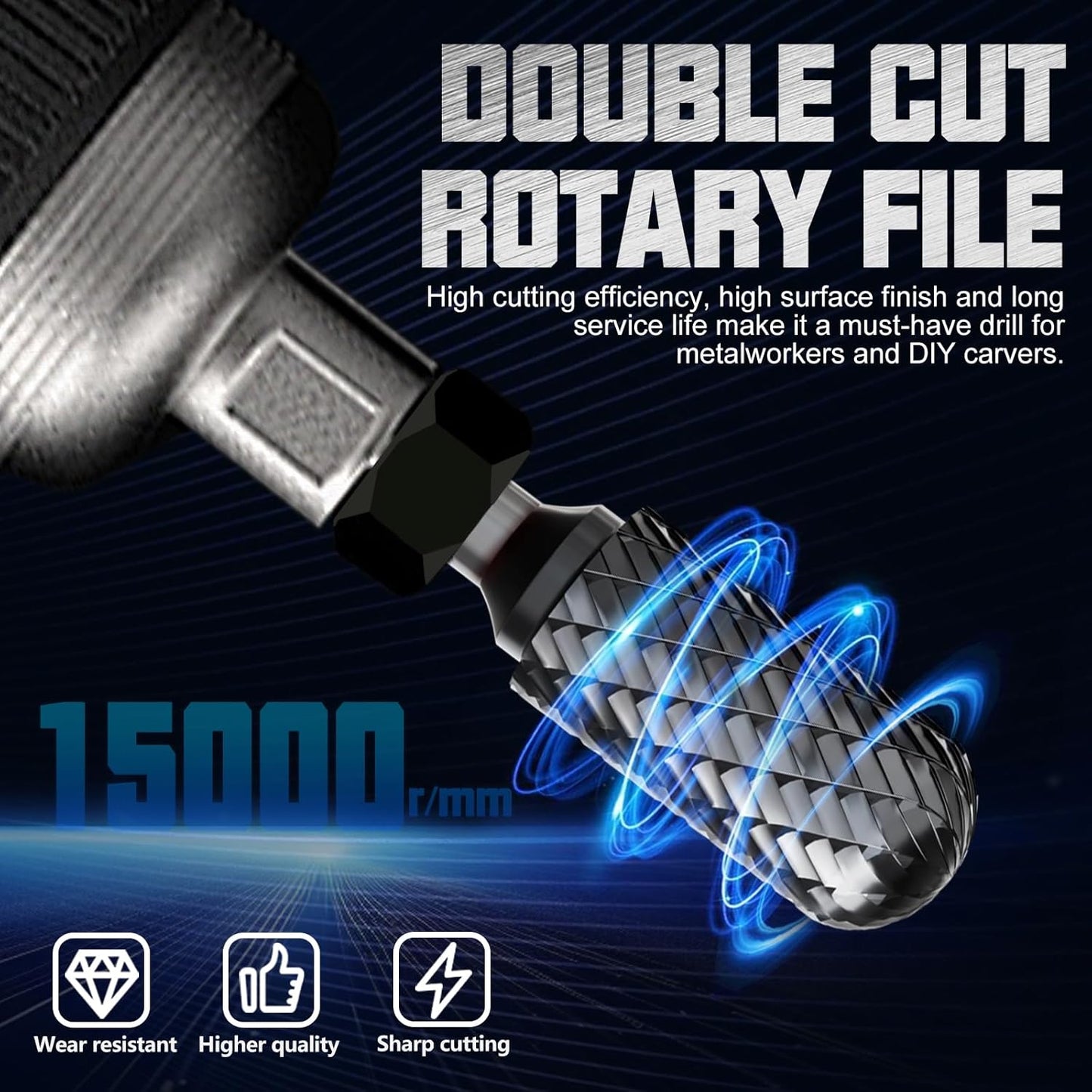 CATITO Cylinder With Ball Top Die Grinder Bit, Cut Carbide Rotary Burr for Steel, Wood and Metal Working, Engraving, polishing and Cleaning