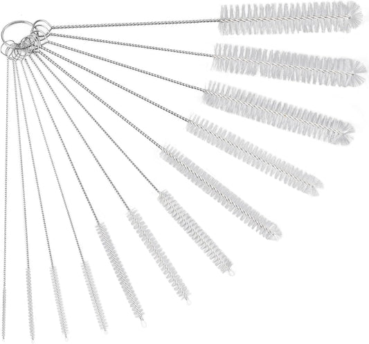 Straw Cleaner Brush Set, 12-Piece 11.8 Inch Long Botthle Cleaning Brush, Nylon Tube Brush Kit for Straws on Tumbler, Water Bottle, Sippy Cup and Pipes, Tubes or Tea Pot Spout