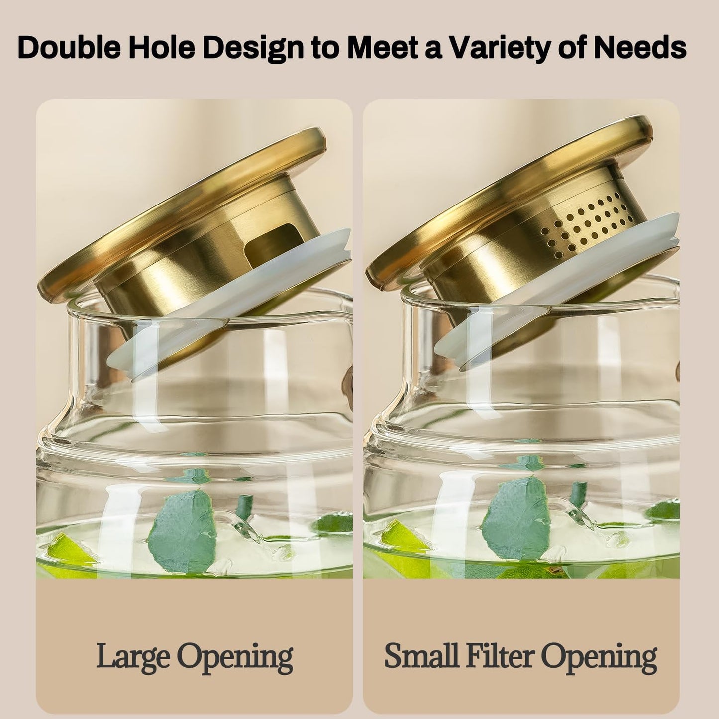 Glass Pitcher with Lid and Handle, 2 PACK 68 oz/2 Liter Vintage Butterfly Design Fridge Water Pitcher, Borosilicate Glass Water Carafe for Hot/Cold Water,Coffee,Iced Sun Tea,Heat Resistant