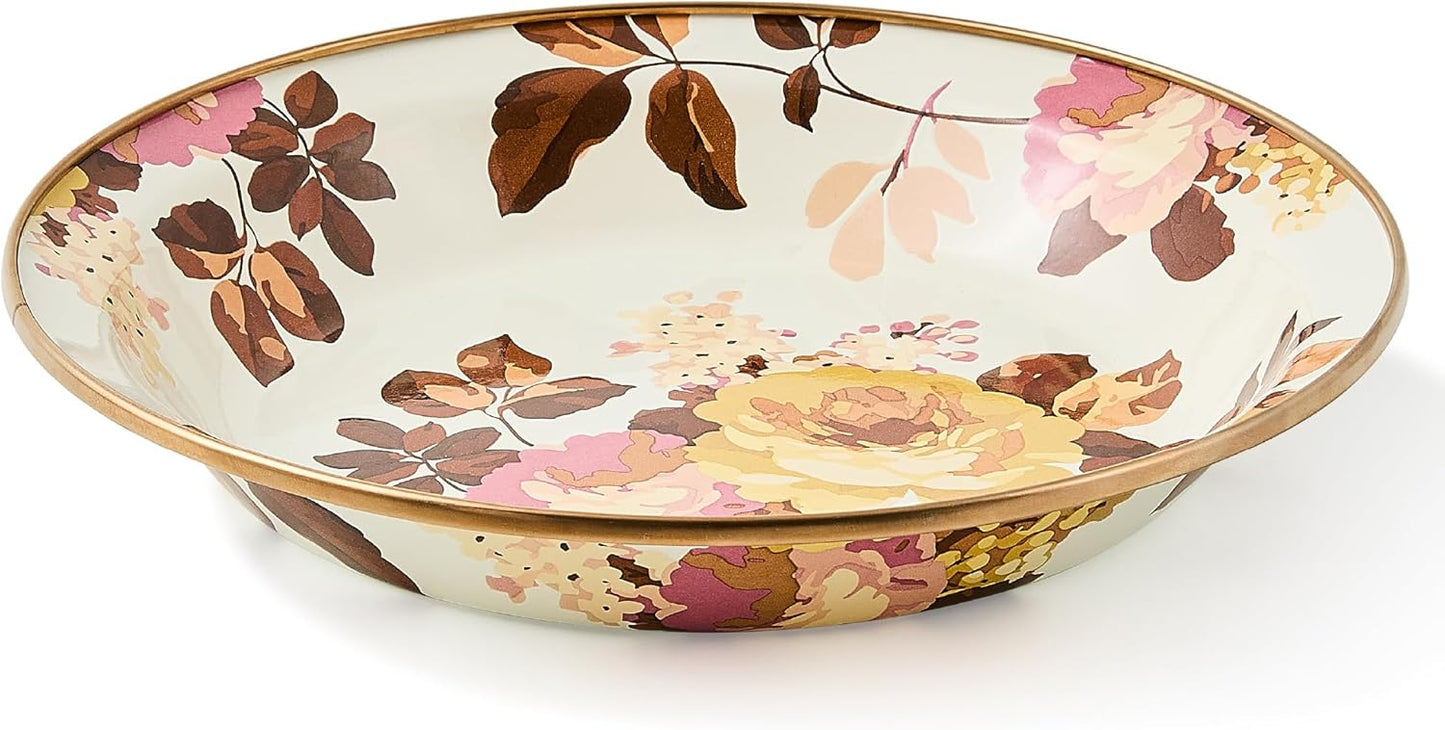 MACKENZIE-CHILDS Pie Plate, Pie Pan for Baking and Serving, Wild Rose White