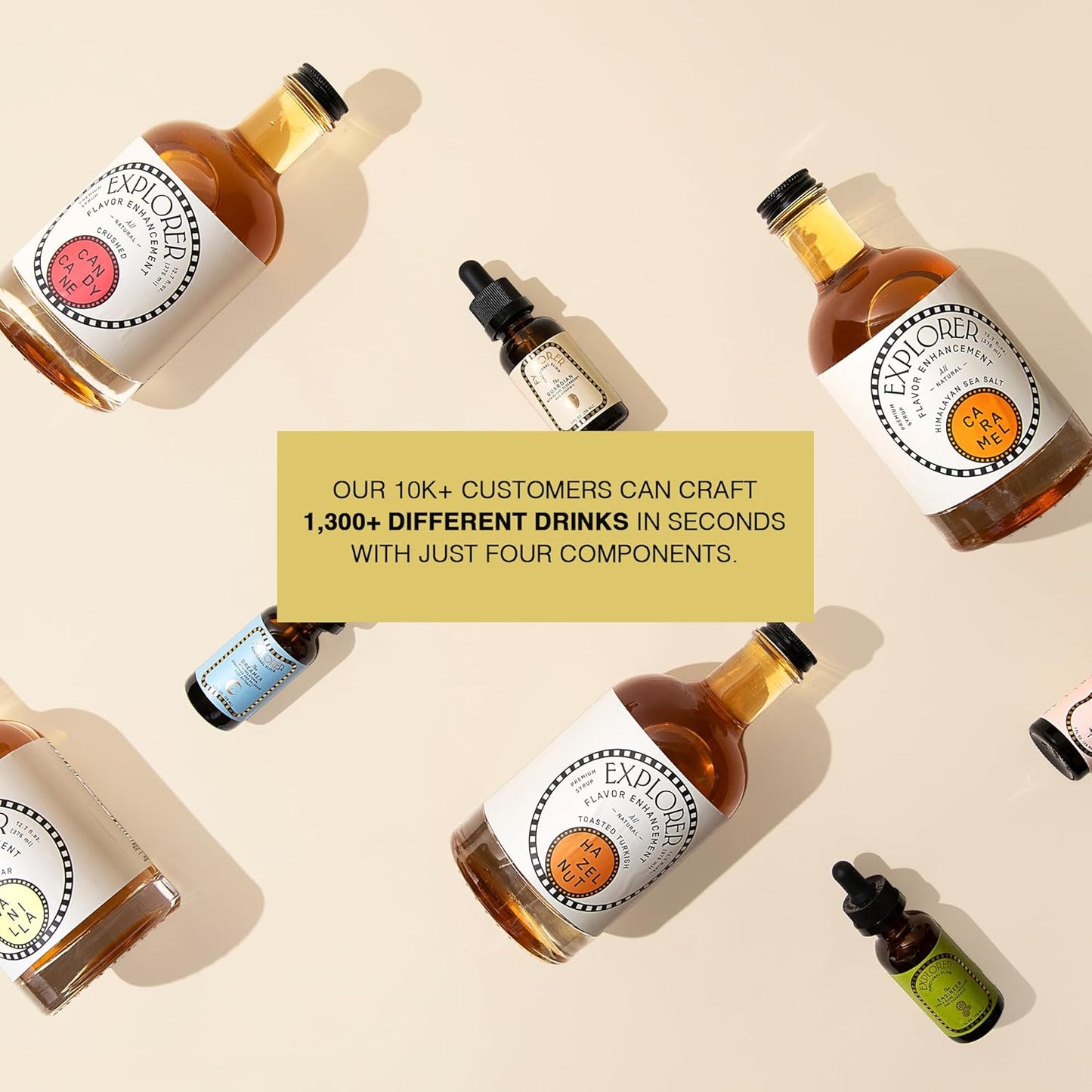 Explorer Vanilla Coffee Syrup Flavor, All Natural Gluten Free Flavoring for Drinks, Lattes, Cocktails & Shakes, 12.7 fl oz