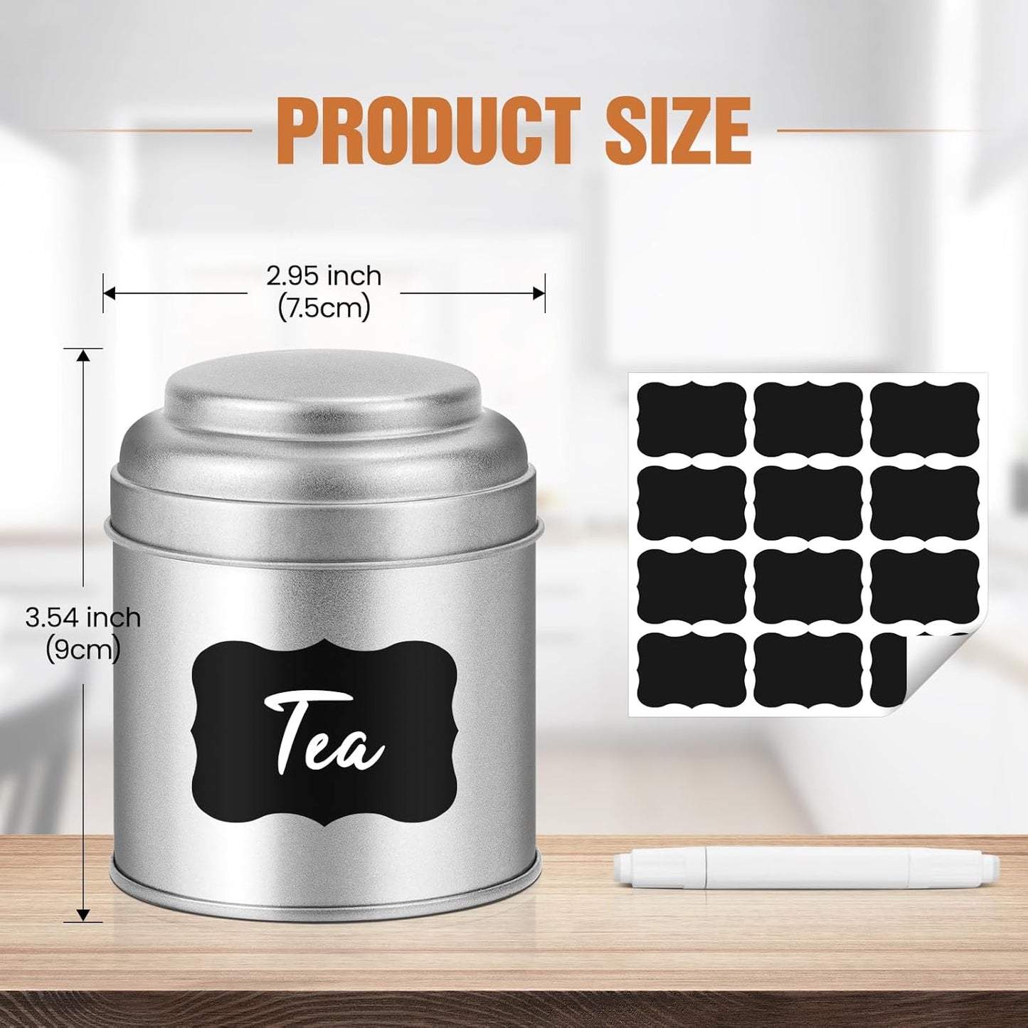 Tea Tin with Airtight Double Lids for Loose Leaf Tea Storage, 8 Oz Kitchen Small Tin Can and Tea Canister for Tea Coffee Sugar Candy Spices Christmas Gift(6 PACK)