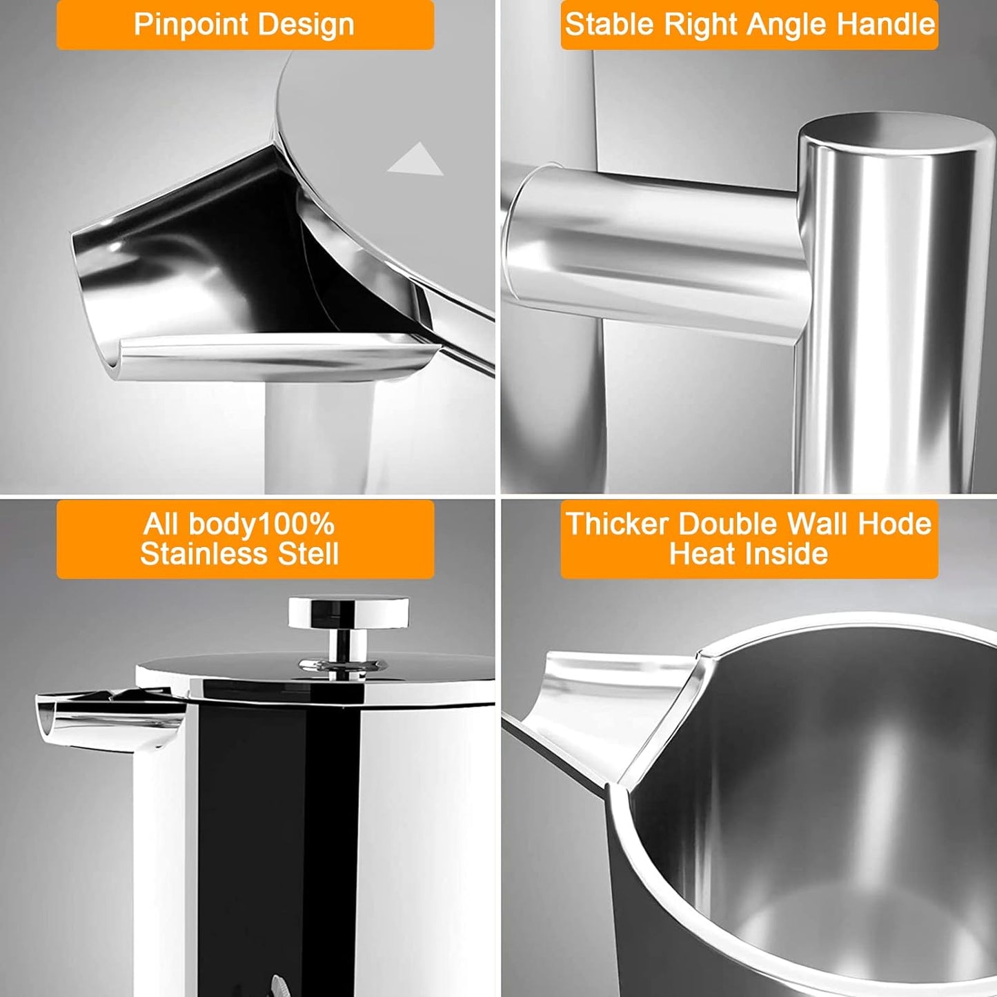 French Press Coffee Maker, 1.5L Double Insulated 304 Stainless Steel Tea Maker 4 Level Filtration System, No Coffee Grounds, Rust-Free, Dishwasher Safe 50oz Coffee Press for Family Party