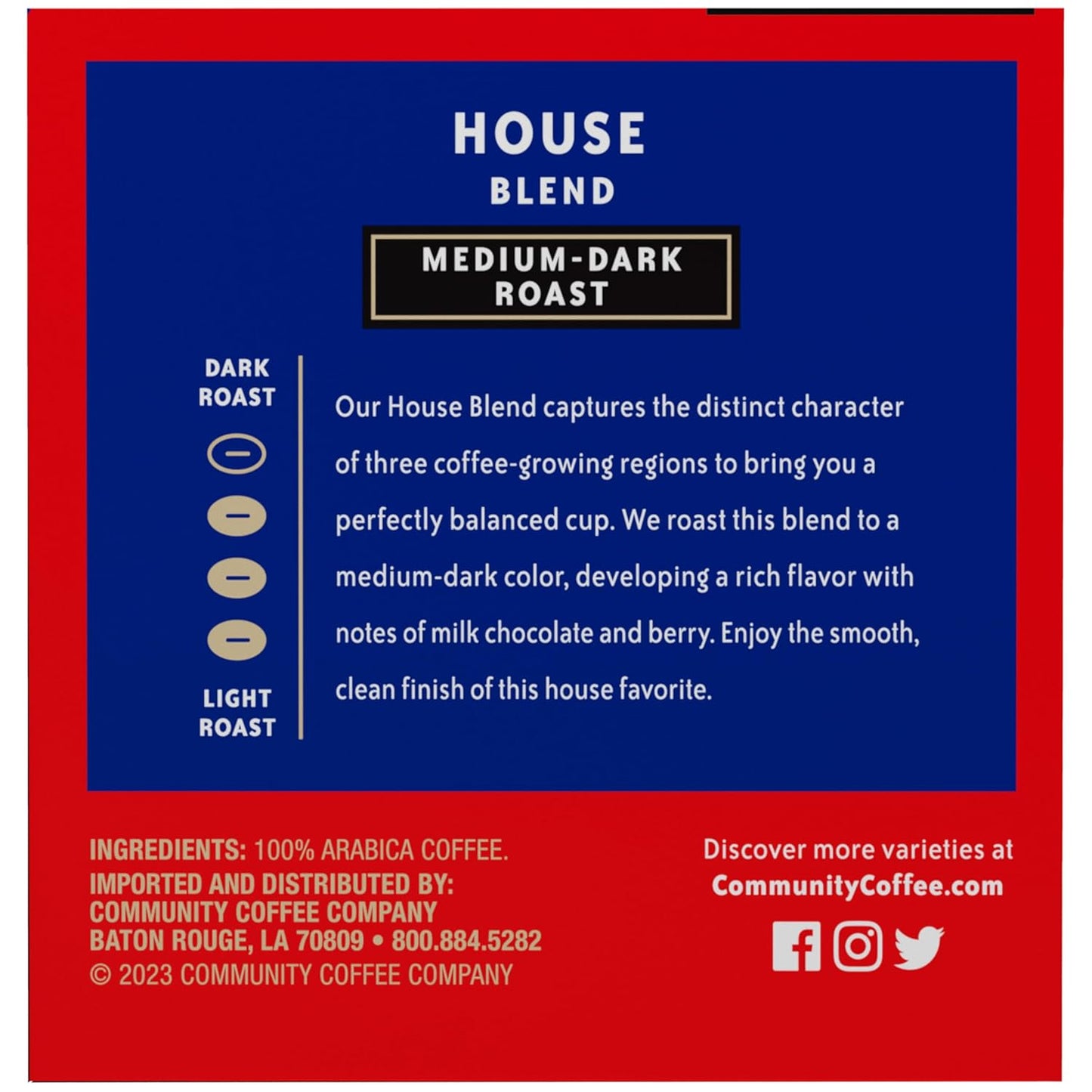 Community Coffee House Blend Medium-Dark Roast Single-Serve Keurig K-Cup Pods, 12 Count (Pack of 1)