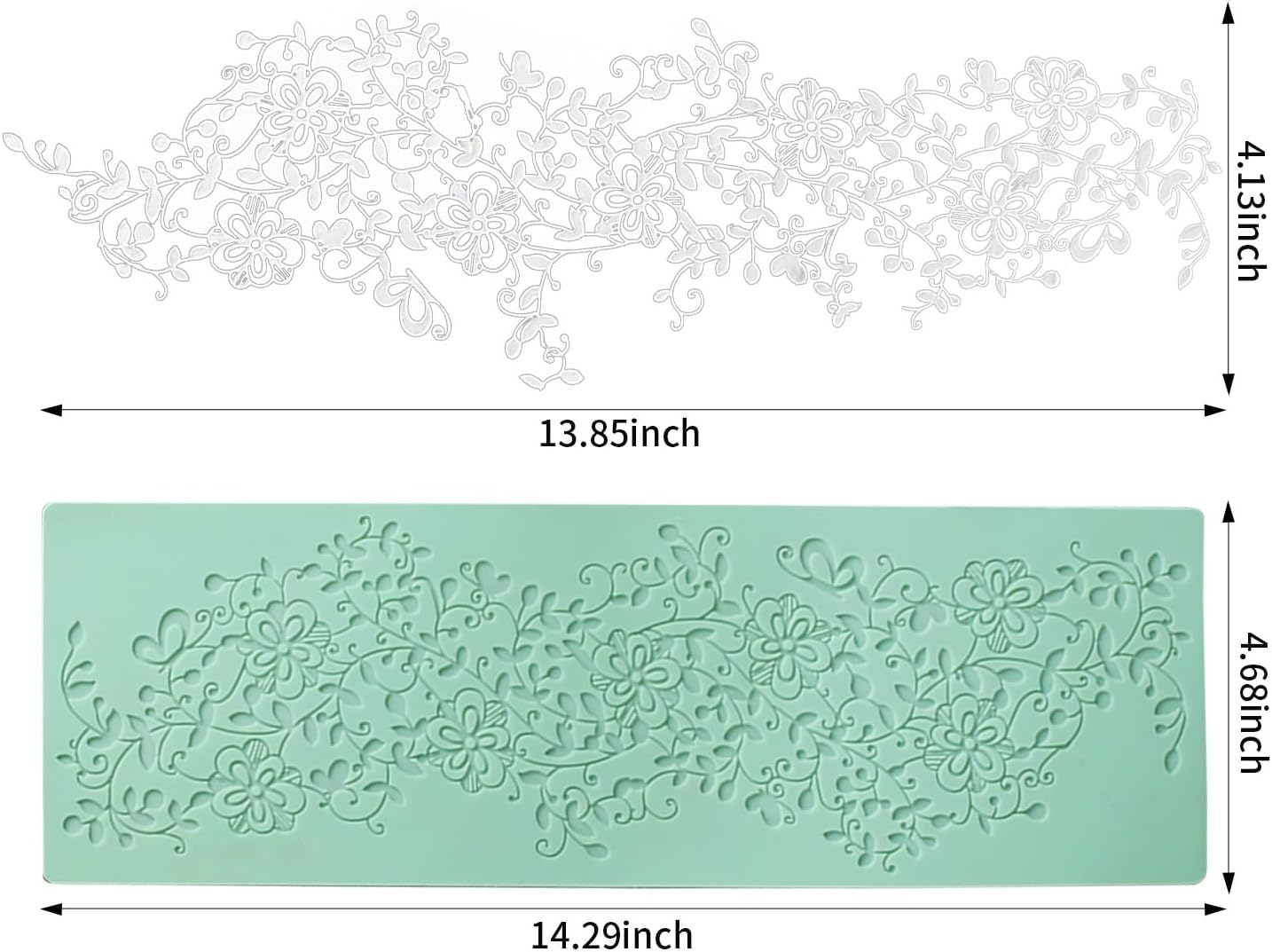 GROWTAIL Lace Molds Silicone,Cake Fondant Embossing Mat,Lace Molds for Cake Decorating Edible Lace