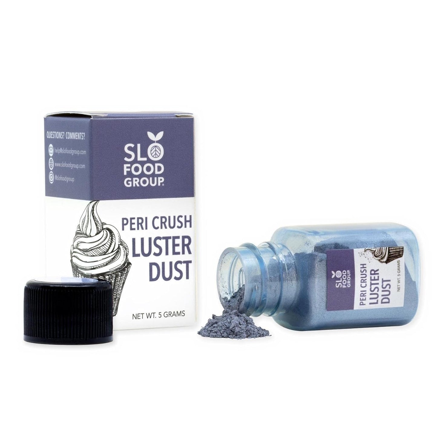 Slofoodgroup Very Peri Luster Dust| Very Peri Colored Edible Glitter, 5 Gram Bottle