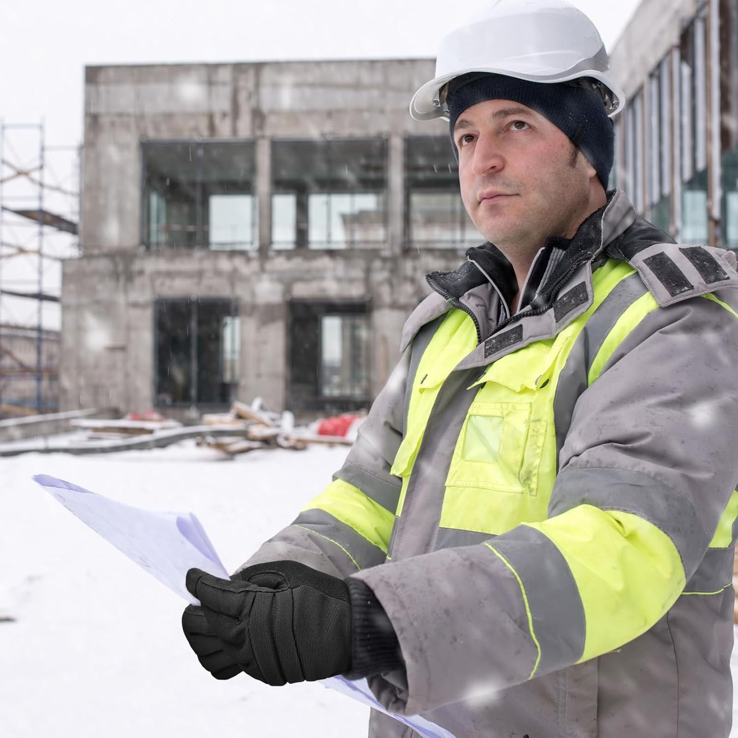 KAYGO Insulated Mechanic Work Gloves,3 Pairs KG127W Winter Thermal Safety Work Gloves for Men and Women, Double Lining,Heavy duty,Improved dexterity,Excellent Grip,Ideal for outdoor jobs,M