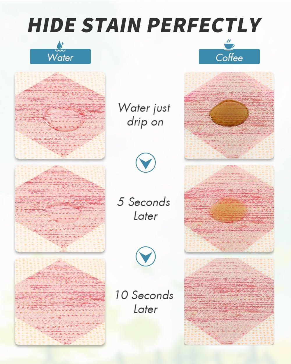 AMOAMI Coffee Mat Hide Stain Rubber Backed Absorbent Dish Drying Mat for Kitchen Counter - Fits Under Coffee Maker or Machine - PINK 12X19