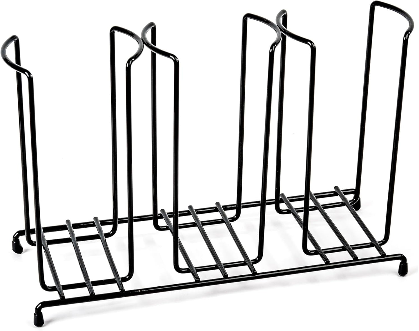 Wire Frame Cup and Lid Organizer, 3 Compartment Metal Rack Design Storage Holder for Plastic, Coffee Beverage Cups