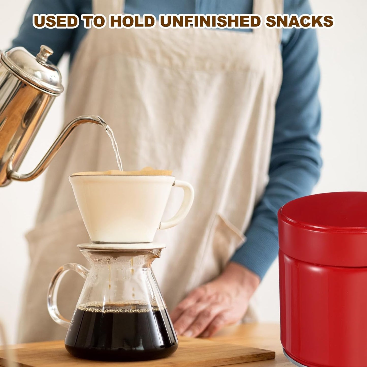 uxcell 2Pcs Round Tea Canisters, 4" x 4" Airtight Metal Tea Containers for Loose Tea, Coffee Beans, Spices - Durable, Compact, and Stylish Storage Tea Tin (Red)