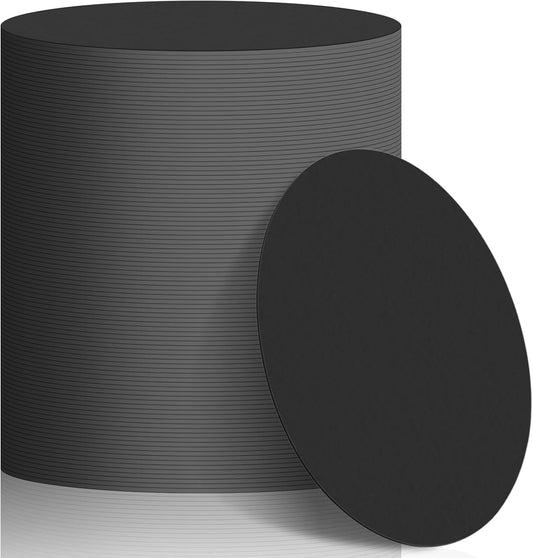 TaoBary 100 Pcs Disposable Paper Coasters Bulk 1MM, 4 Inch Round Cardboard Coasters Blank for Bar Drinks DIY Crafts Arts Wedding (Black)