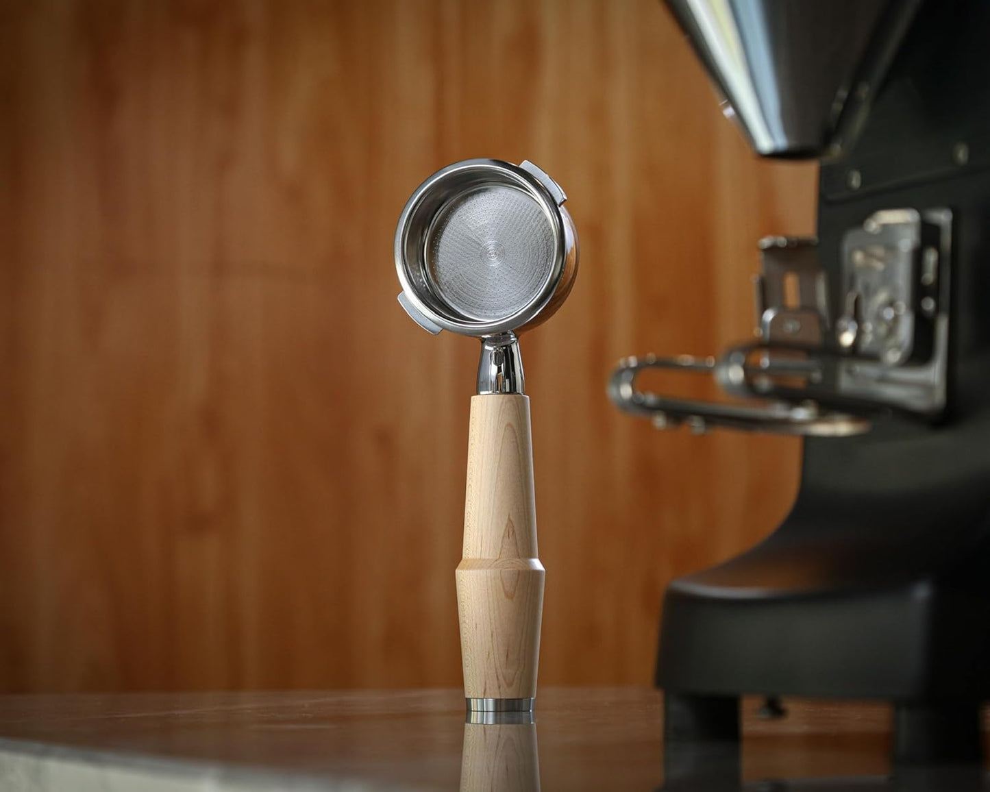 58mm Bottomless Portafilter for Gaggia Classic and Gaggia Classic Pro, E24 and Evo Models Includes Premium Maple Handle and 18-21 Gram Filter Basket