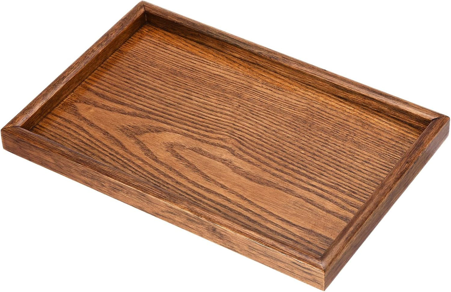 PATIKIL Wood Serving Tray 30x20cm/12x8 Inch Outer Base, Rectangular Decorative Platter for Home Decor Kitchen Table Candle Holder, Brown