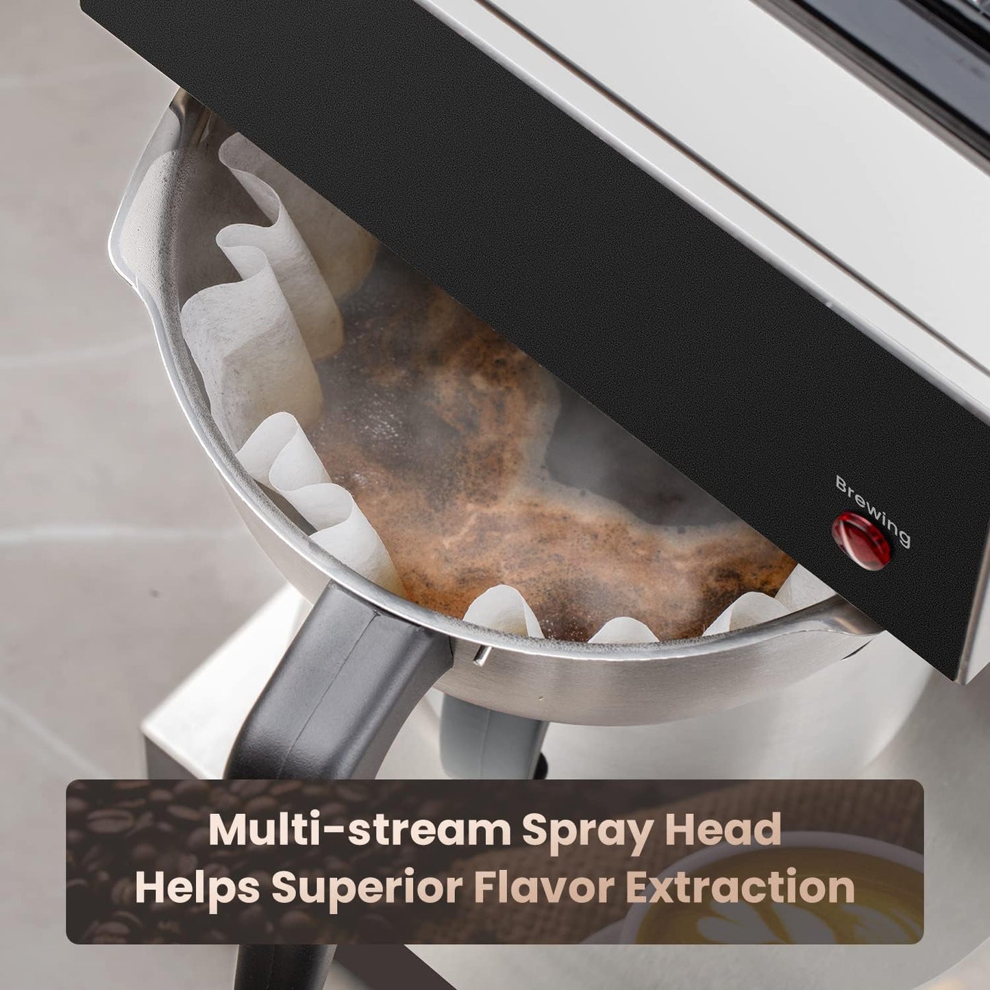 SYBO Commercial Coffee Makers 12 Cup, Drip Coffee Maker Brewer with 74Oz thermal carafe, Stainless Steel Cafetera SF-CB-1AA