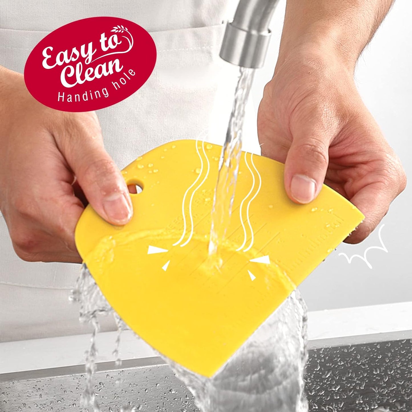 Teenitor 2 Pieces Dough Scraper, Dough Cutter Bench Scraper, Dough Scrapers Multipurpose Food Scrapers for Dough, Cake, Bread Yellow and Green