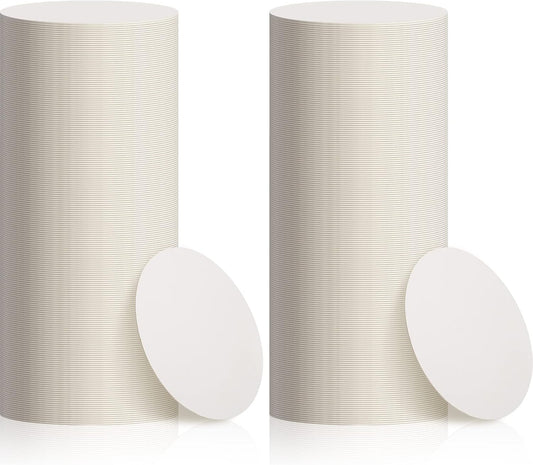 TaoBary 400 Pcs Disposable Paper Coasters Bulk 1MM, 4 Inch Round Cardboard Coasters Blank for Bar Drinks DIY Crafts Arts Wedding (White)