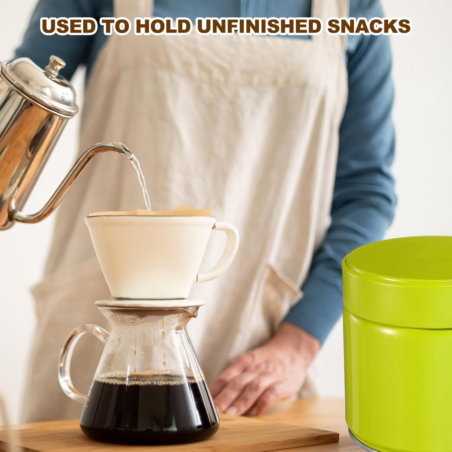 uxcell 2Pcs Round Tea Canisters, 4" x 4" Airtight Metal Tea Containers for Loose Tea, Coffee Beans, Spices - Durable, Compact, and Stylish Storage Tea Tin (Green)