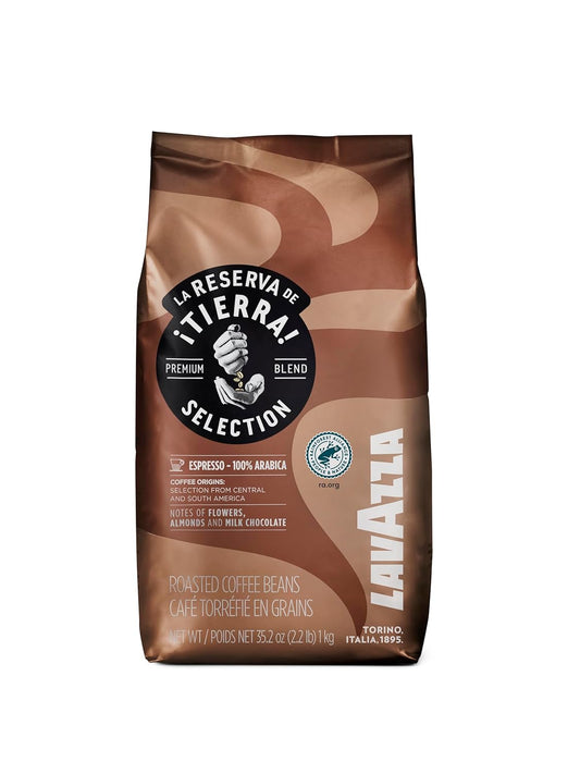 Lavazza Tierra! Selection Whole Bean Coffee Blend, Medium Roast, 2.2LB Bag , 100% Arabica, Rainforest Alliance Certified, sustainably grow