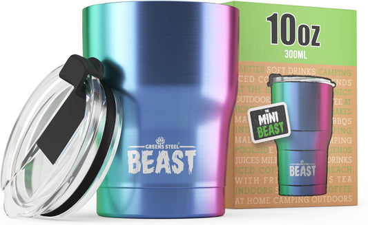 Beast 10 oz Tumbler Stainless Steel Vacuum Insulated Coffee Ice Cup Double Wall Travel Flask (Rainbow)
