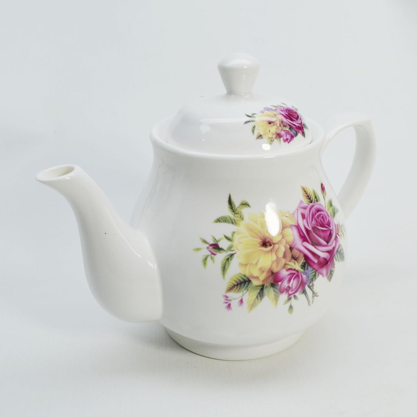 European Style Porcelain Teapot, Coffee Tea Water Pot Vintage Ceramic Kettle (42oz)