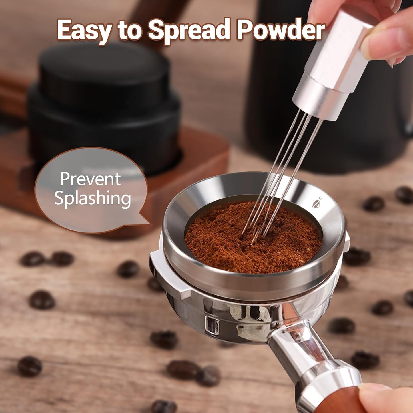 58mm Espresso Dosing Funnel, 304 Stainless Steel Coffee Dosing Ring, Portafilter Funnel with 6 Magnetic, Barista Tools Compatible with Breville 58mm Portafilter