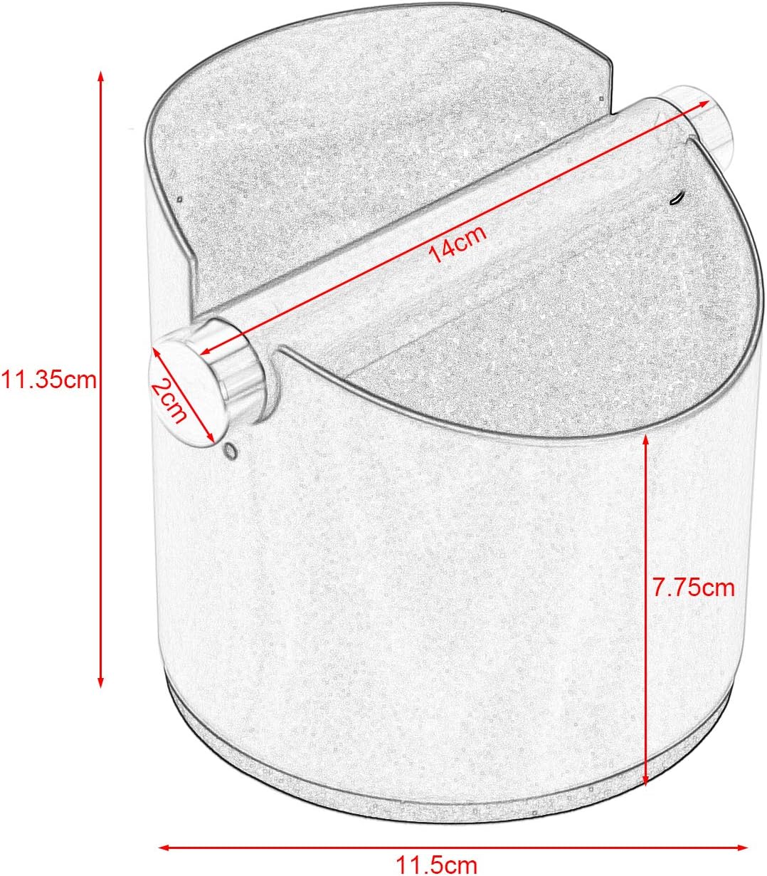 Espresso Knock Box, Stainless Steel Coffee Grounds Knock Box, With Removable Knock Bar and Non-Slip Rubber Base (Silver)